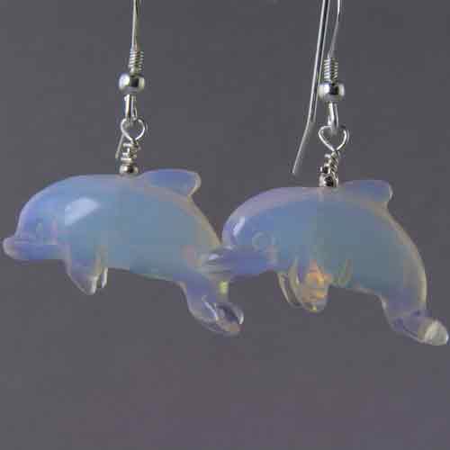 Sea Opal Dolphin Earrings