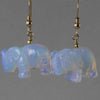 Sea Opal Elephant Earrings