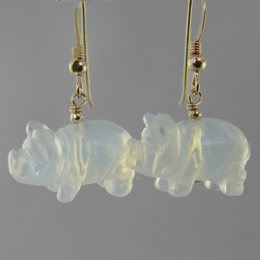Sea Opal Pig Earrings