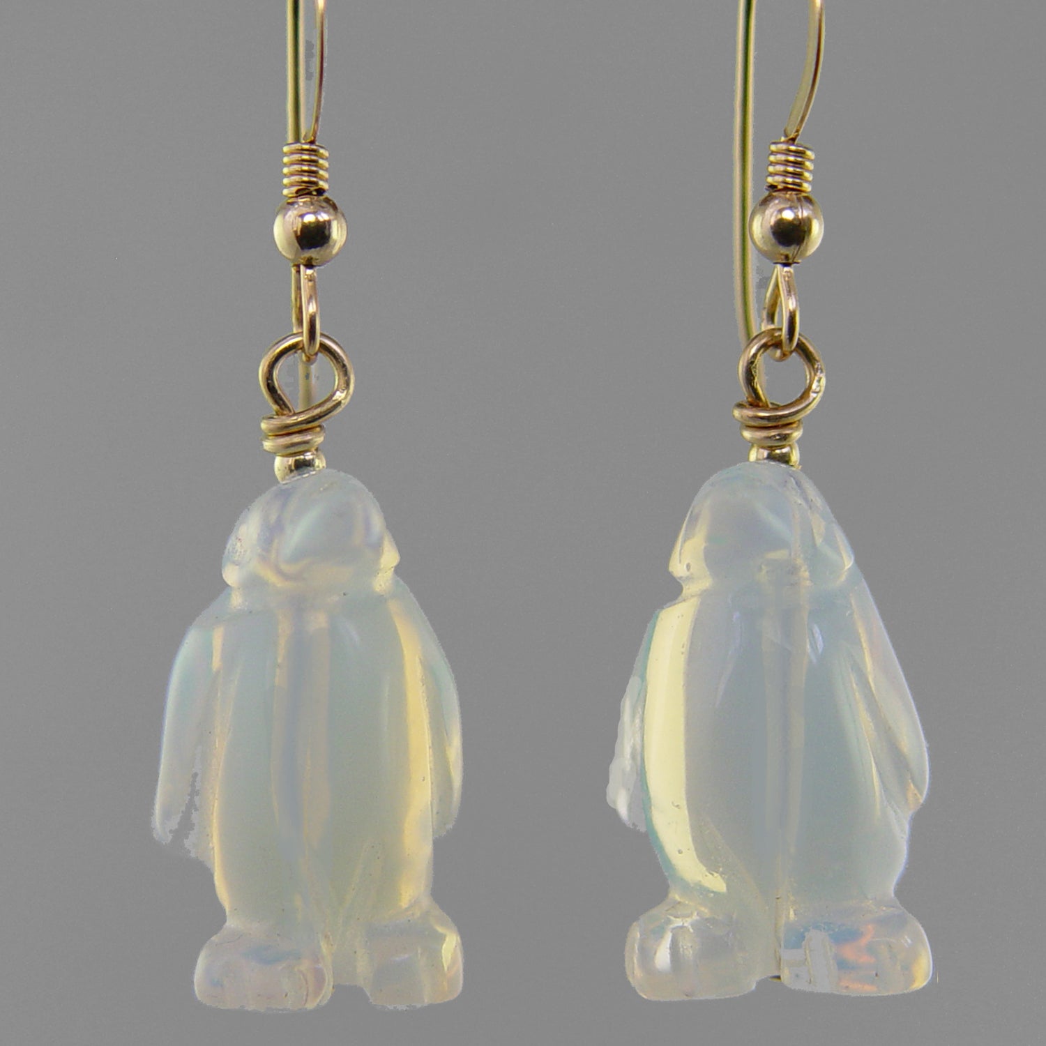 Sea Opal Penguin Earrings