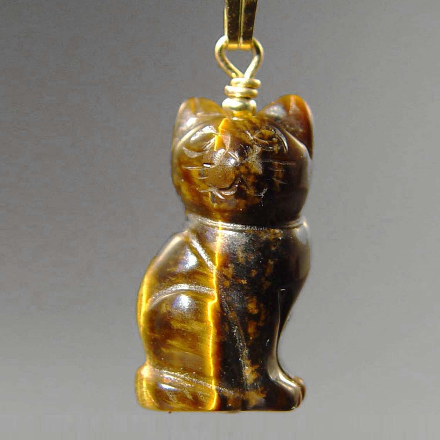 Tigereye Cat Pendant
