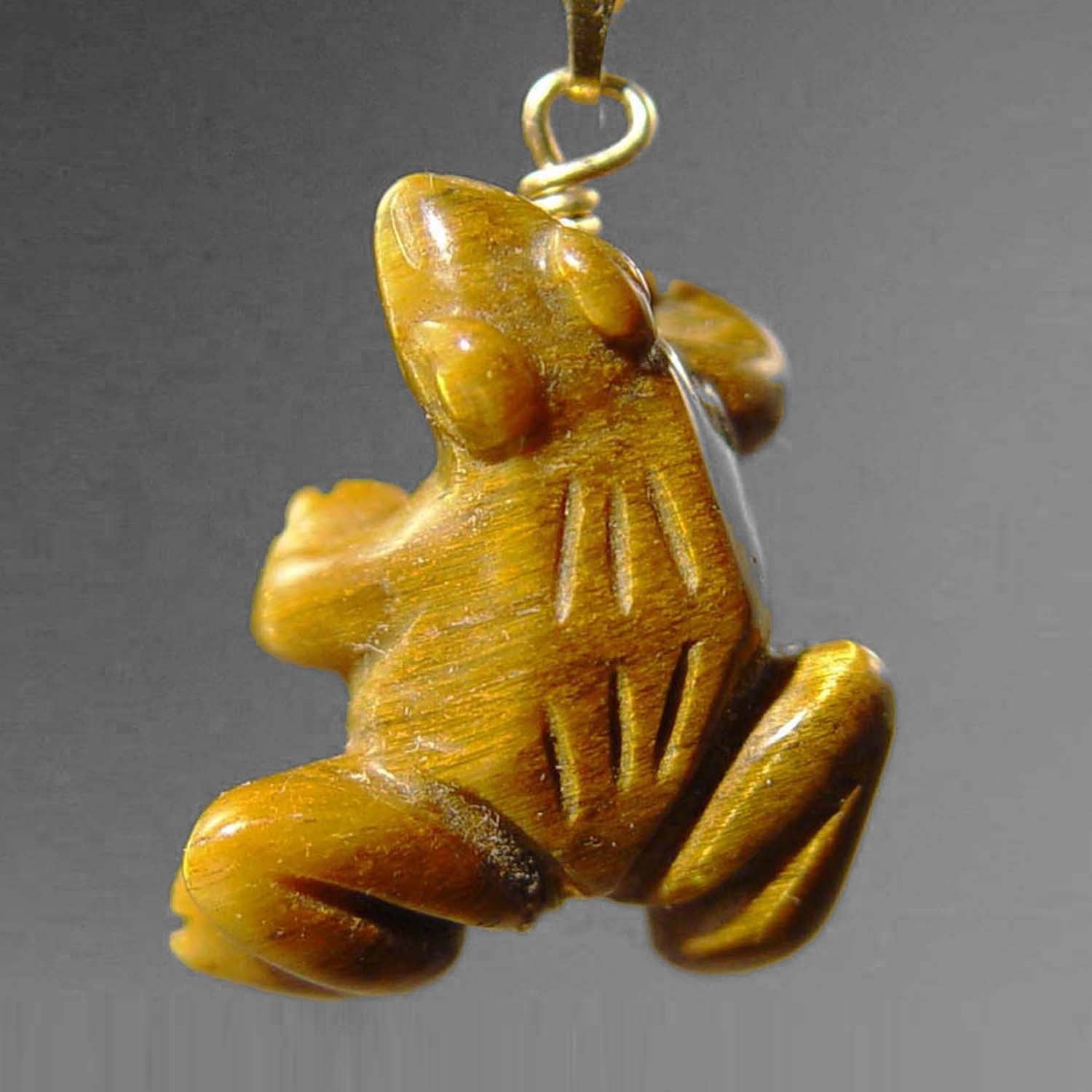 Tigereye Frog Pendant