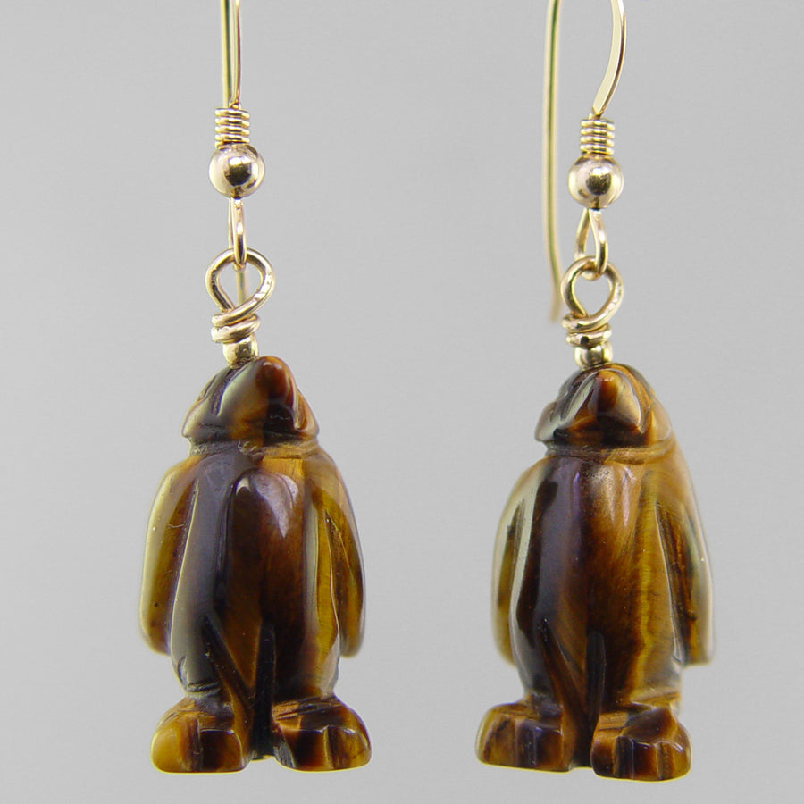 Tigereye Penguin Earrings