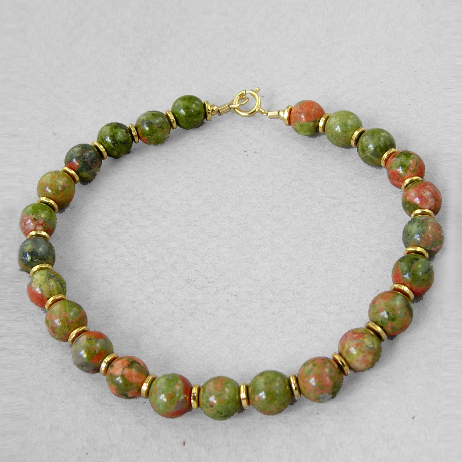 Unakite Classic Round Bracelet