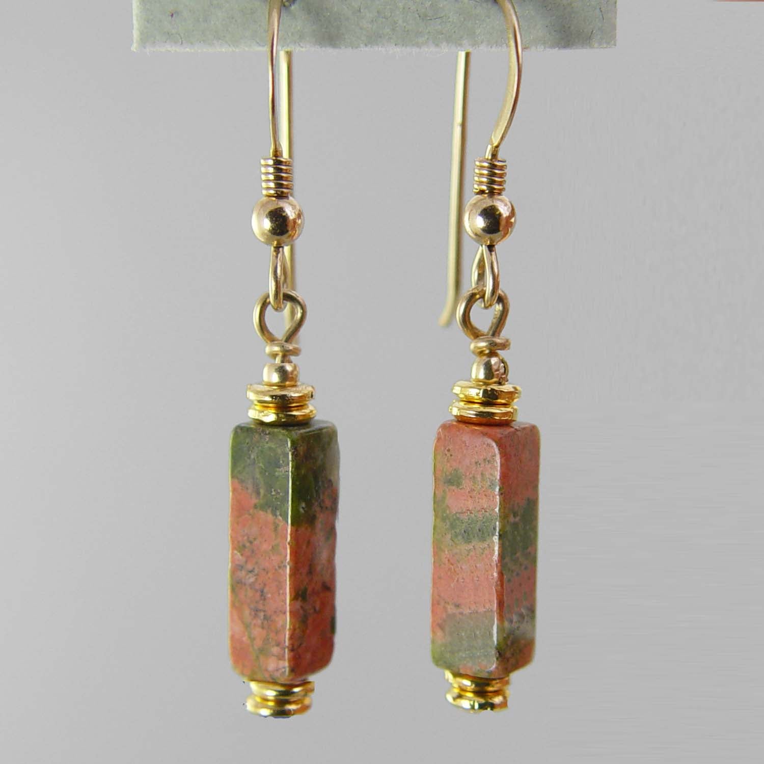 Unakite Rectangle Earrings